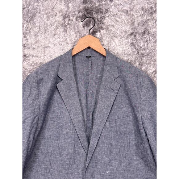New J Crew Ludlow Jacket 44 R Mens Unstructured Blazer Cotton Linen Blue - Picture 2 of 12
